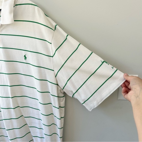 Polo Golf Ralph Lauren men’s white polo with green stripes - Picture 4 of 9
